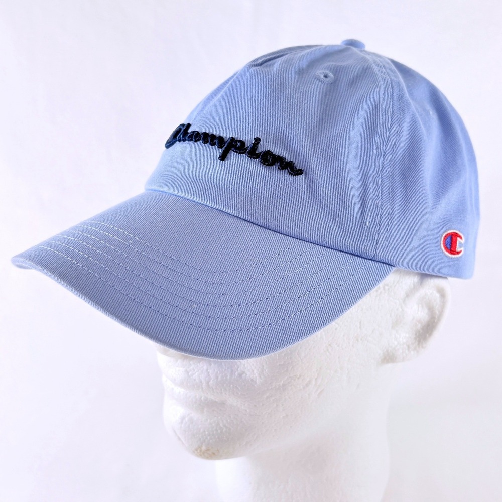 Champion‎ Blue Embroidered Script Logo Baseball Dad Hat Adjustable